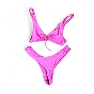 Urban Outfitters Out From Under Hot Pink Ring Cutout Bikini Set Medium